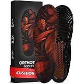 CRUVHEAL Work Comfort Orthotic Insoles - Anti Fatigue Shoe Insert Men Women - Low Arch Support - Shock Absorption - Foot Pain Relief - Work Boot Insoles (L, Brown)