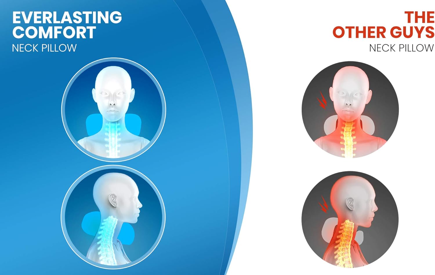 Everlasting Comfort Memory Foam Travel Pillow - Includes Eye Masks and Earplugs - Neck Pillow for Airplane (Black): Home & Kitchen