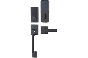 Amazon Basics Grade 3 Electronic Touchscreen Deadbolt Door Keypad Lock with Handleset, Matte Black, 133mm H Uppper x 294.5mmL Lower