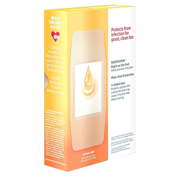 BAND-AID BRAND ADHESIVE BANDAGES, PLUS ANTIBIOTIC, EXTRA LARGE, 8-COUNT ALL-ONE-SIZE