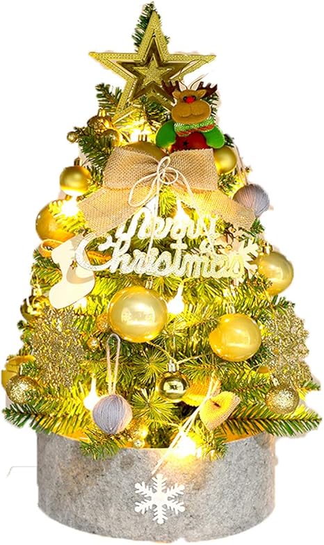 Amazon クリスマスツリー 60cm 卓上 ミニ ツリー 電飾つき かわいい クリスマスグッズ インテリア クリスマスプレゼントに最適 おしゃれ 高級クリスマスツリー 飾り組み立て式 クリスマスツリー おもちゃ
