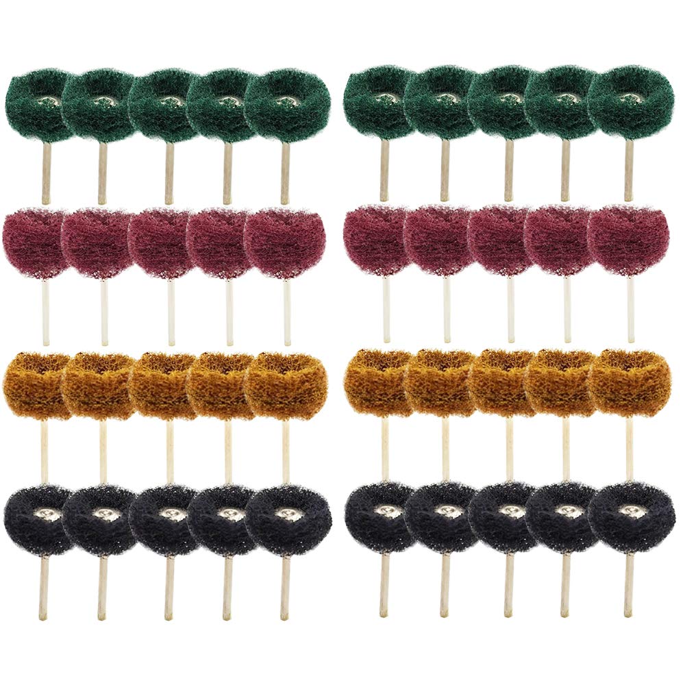 Buy HYCC 40 Pack 1" (25mm) Abrasive Wheel Buffing Polishing Wheel Set