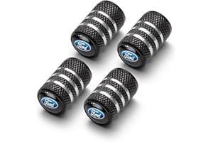 Fiuwrs Tire Valve Stem Cap Cover Fit for Ford F-150 F-250 F-350 F-450 Flex Explorer Escape Ranger Mercury Belt O-Ring Seal Corrosion Resistant Tire Air Cover Car Accessories 4 Pc Black