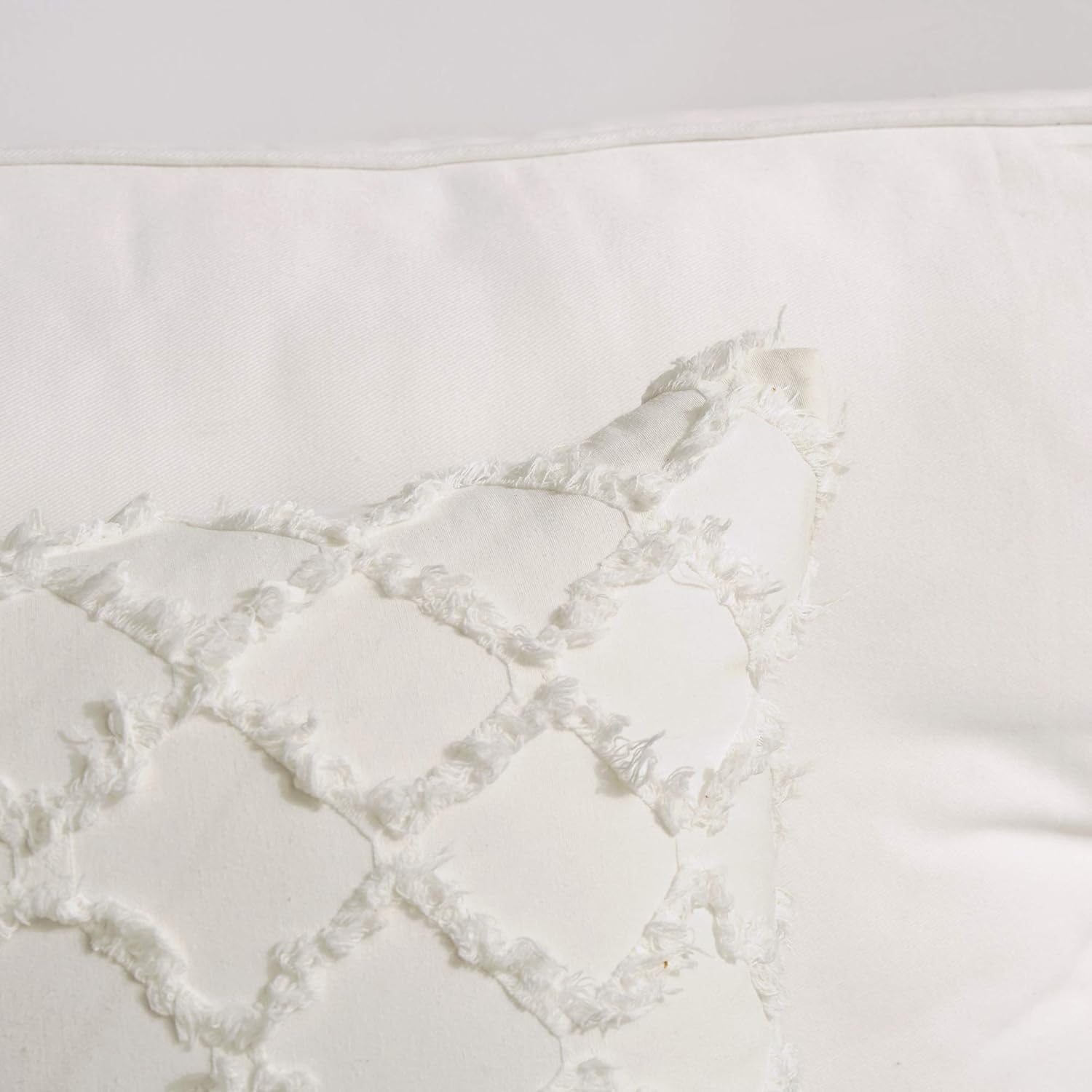 Longhui bedding Ivory White Throw Pillow Covers for Sofa, Couch, Bedroom, Family Room – Set of 2 Decorative Pillows 18 x 18 Inches Cotton Linen Cushion Covers, No Inserts: Home & Kitchen