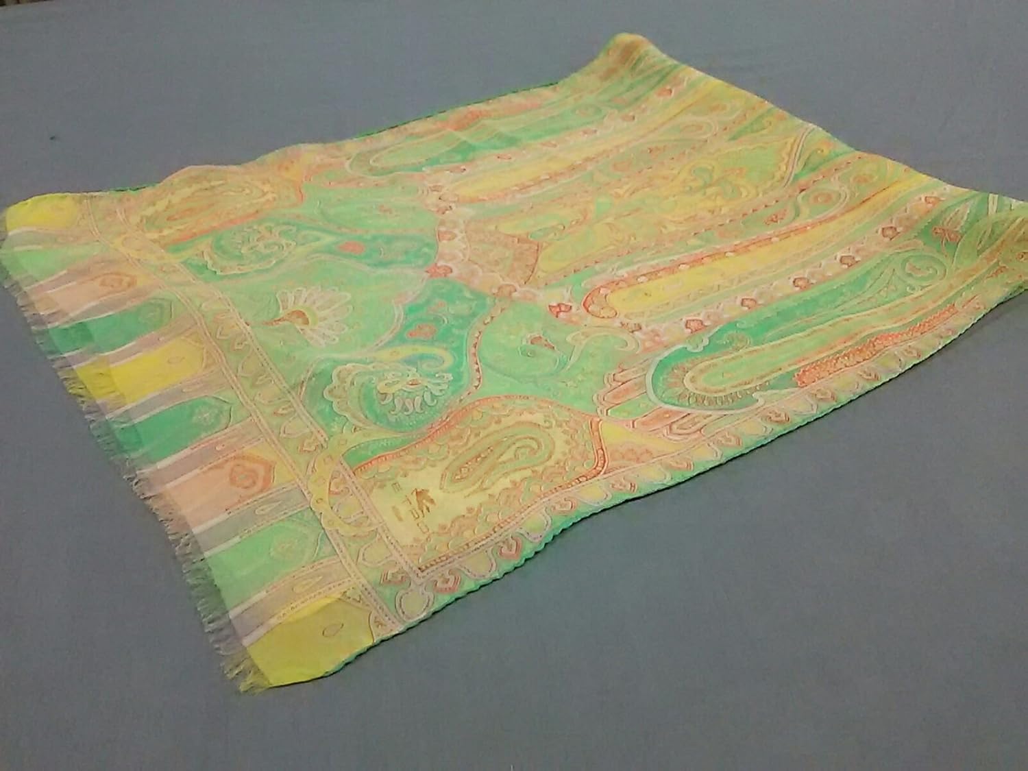 最新な Etro エトロ マフラー B07dw4vmbs 中古 ベージュ グリーン レッド ストール ショール マフラー Kianews24 Ru