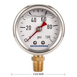 MEASUREMAN 1-1/2" Dial Size, 304 Stainless Steel