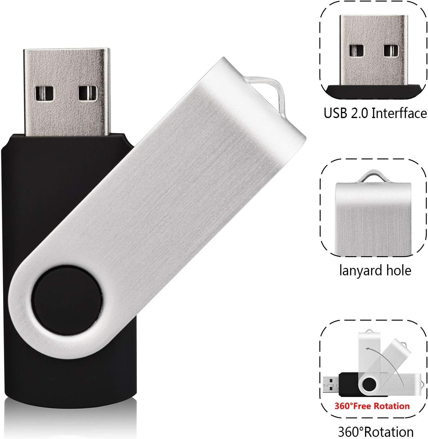 KOOTION Pack of 10 USB Sticks 32 GB Memory Sticks Set USB 2.0 10 Pieces Memory Stick Metal 32G Thumb Drive Pack of 10 Flash Drives Memory Sticks 32 Gbyte Flash Sticks USB Flash Drives Colourful - Image 3