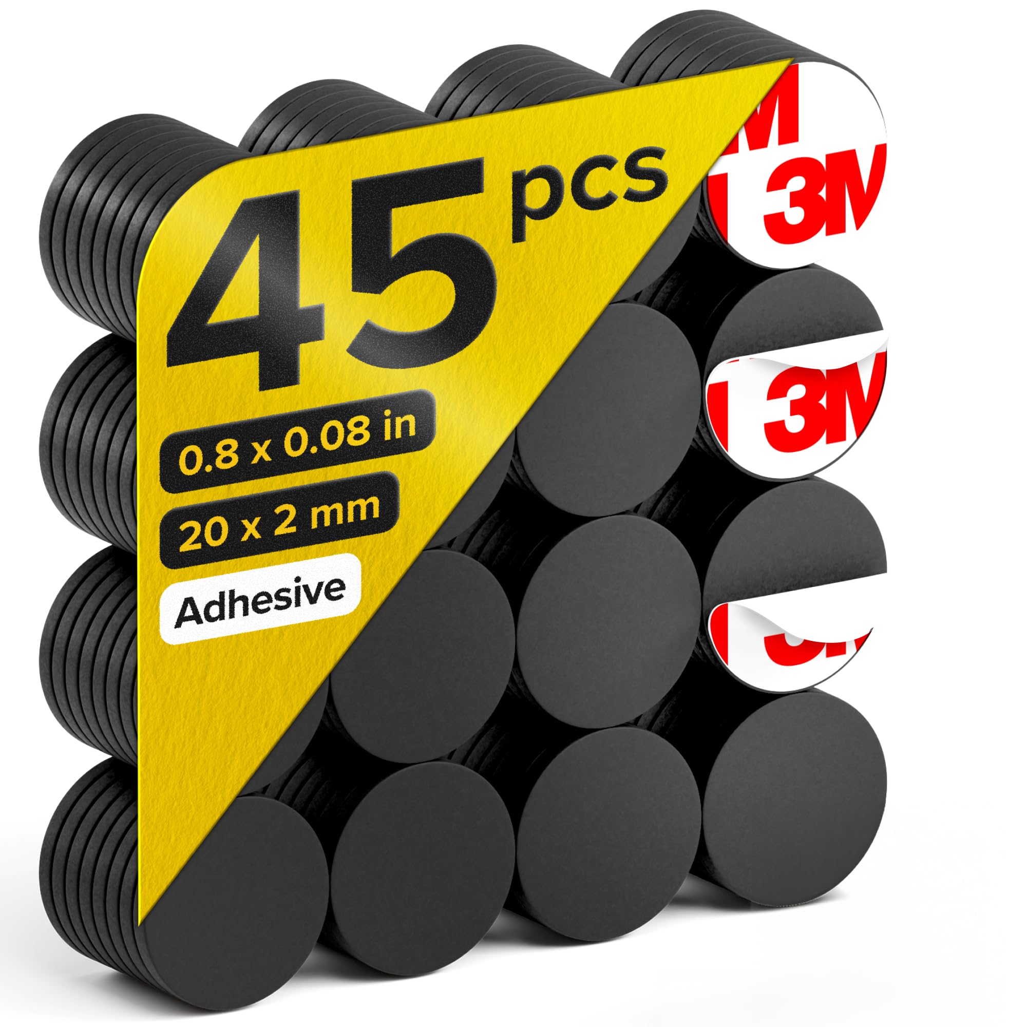 Photo 1 of Hyper-Sticky Round Flexible Magnets with Adhesive Backing - (45pcs 0.8"x0.08") Magnetic Dots for Whiteboard, Fridge - Stickers for Planning and Organization - Teacher Must Have - Teacher Supplies