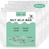 Bellamei 3 pack 14"x14" Nut Milk Bag Extra Large Reusable Food Strainers Nut Bags For Straining Almond/Soy Milk Greek Yogurt 