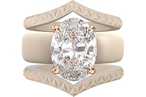 Rinfit Stackable Silicone Ring with Stone - Oval Cut Cubic Zirconia Engagement Ring for Women - Rubber Wedding Bands - Patented Design