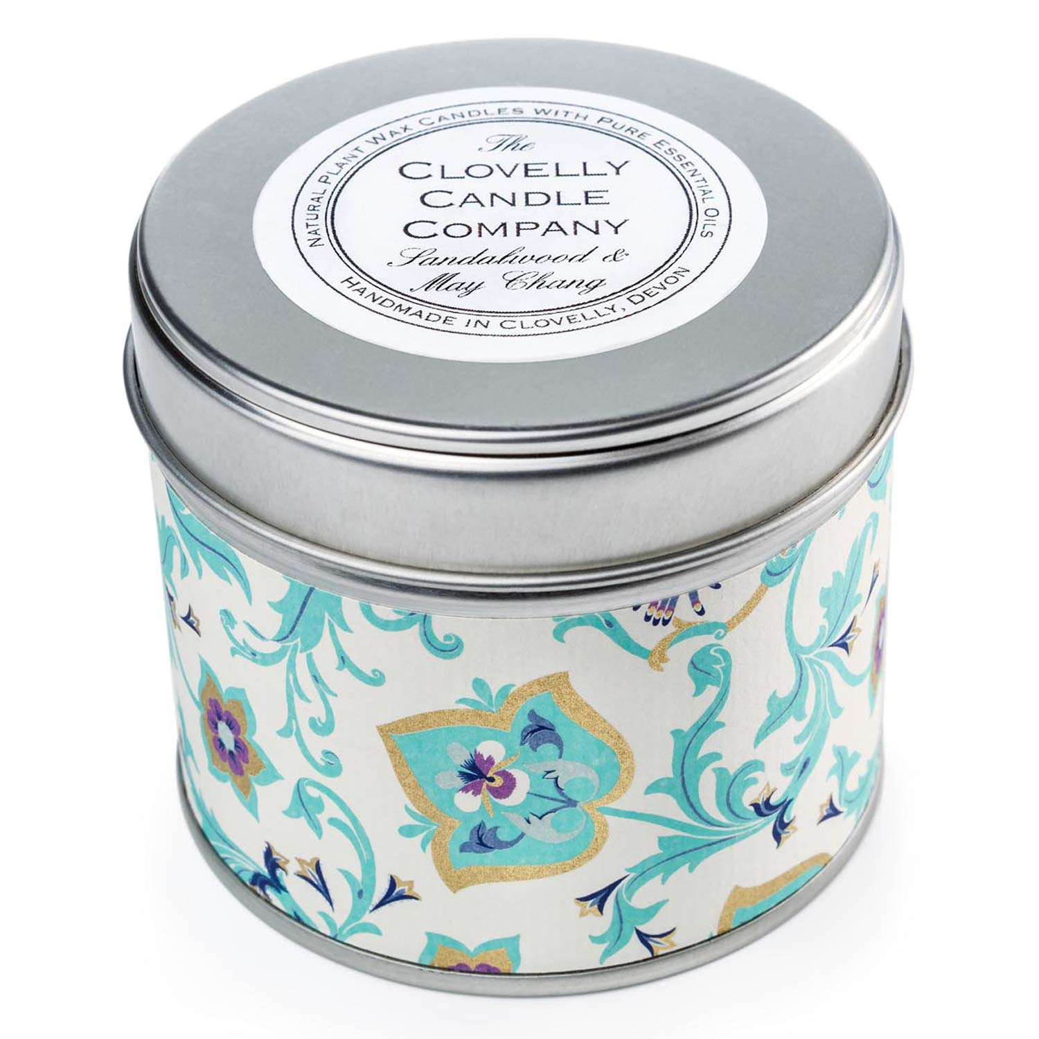 Clovelly Soap Co Handmade Natural Scented Sandalwood & May Chang Aromatherapy Soy Wax Vegan Tin Candle