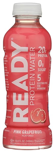 COME READY PROTEIN WATER, PINK GRAPEFRUIT, PINK, 16.9 FLUID OUNCE