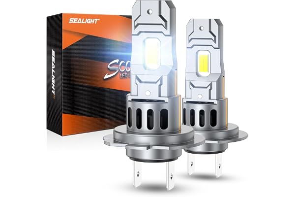 SEALIGHT 2026 Upgraded H7 LED Headlight Bulbs, 1:1 Design 50,000LM 900% Brighter H7 LED Bulbs, 6500K Cool White H7 Halogen Re