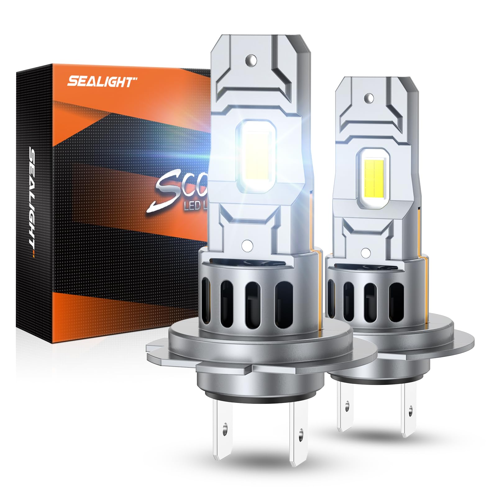 SEALIGHT H7 Bulbs, 50,000LM 6500K Fog Lights with Cooling Fan, 1:1 Design, Plug-N-Play, Pack of 2 Image SEALIGHT H7 Bulbs, 50,000LM 6500K Fog Lights with Cooling Fan, 1:1 Design, Plug-N-Play, Pack of 2 Image