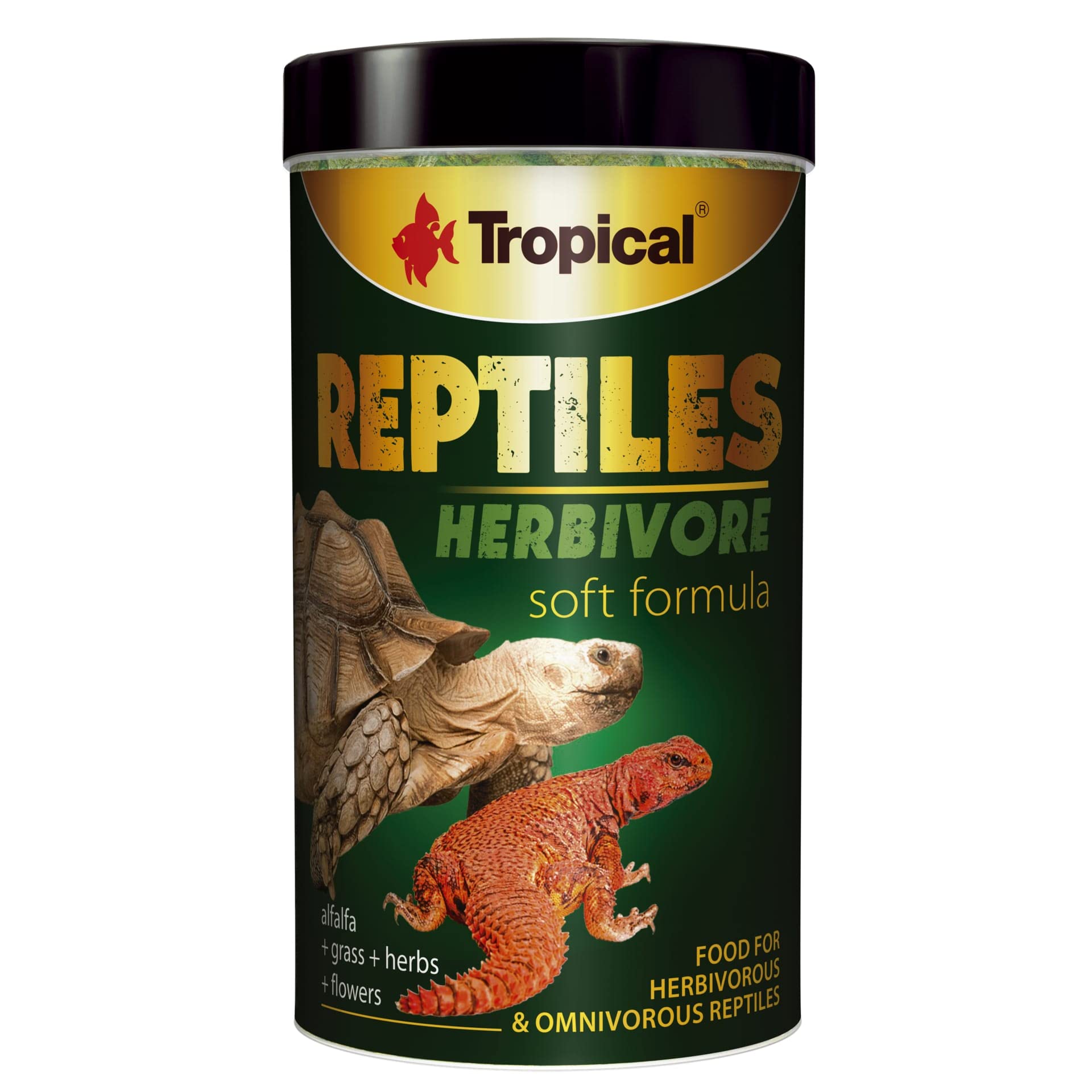Tropical REPTILES HERBIVORE SOFT 250ml / 65g - herbivorous and omnivorous reptile food - multi-ingredient blend with parsley, marigold, and dandelion