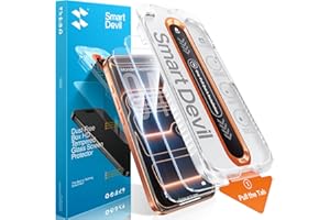 SMARTDEVIL 2 Pack Screen Protector for iPhone 17 Pro Max, 9H Hardness Military Grade Shatterproof HD Clear Tempered Glass, Easy to Install, Auto Bubble-Free and Dust-Free Box, Case Friendly