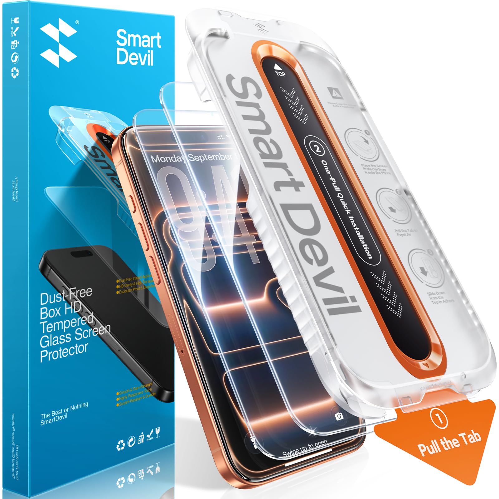 SMARTDEVIL 2 Pack Screen Protector for iPhone 17 Pro Max