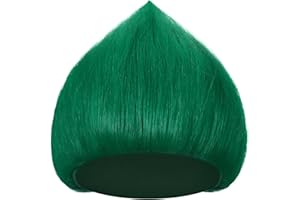 Geyoga 1 Pcs Unisex Funny Wig Hairy Costume Funky Hairband Crazy Wig Hair for Halloween Costume Party (Dark Green)