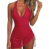 SUUKSESS Women Sexy One Piece Swimsuit Tummy Control Bathing Suit Mesh Swimdress