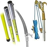 Jameson JE-Series Foam Core Complete Tree Trimming Kit – Arborist Line Clearance Set with Pruner, Rope, Saw Head, 16" Blade, Extension & Base Pole