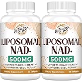 Liposomal NAD+ 500 MG Supplement, True NAD Plus Supplement, Superior Absorption, Boost NAD+ More Efficient Than Nicotinamide Riboside for Cellular Energy, Healthy Aging, 120 Serving
