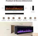 INMOZATA 178cm Electric Fireplace Wall Mounted/Recessed/Freestanding with Remote view 2