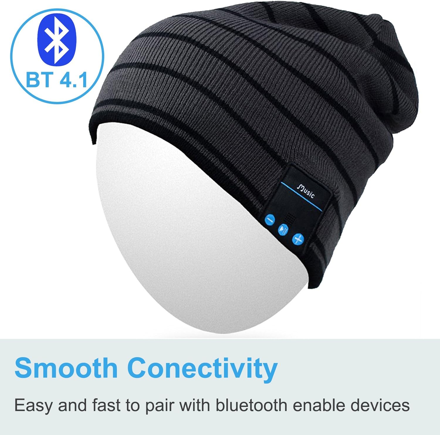 Rotibox Bluetooth Beanie Hat Wireless Headphone for Outdoor Sports Xmas Gifts : Clothing