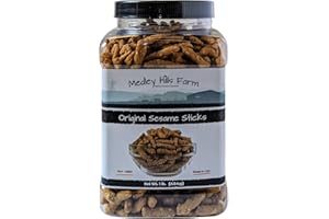 Sesame Sticks Original 1 lb. By Medley Hills Farm in Reusable Container - Delicious and Fresh Sesame Sticks Snacks - Ideal for Midday Snacking