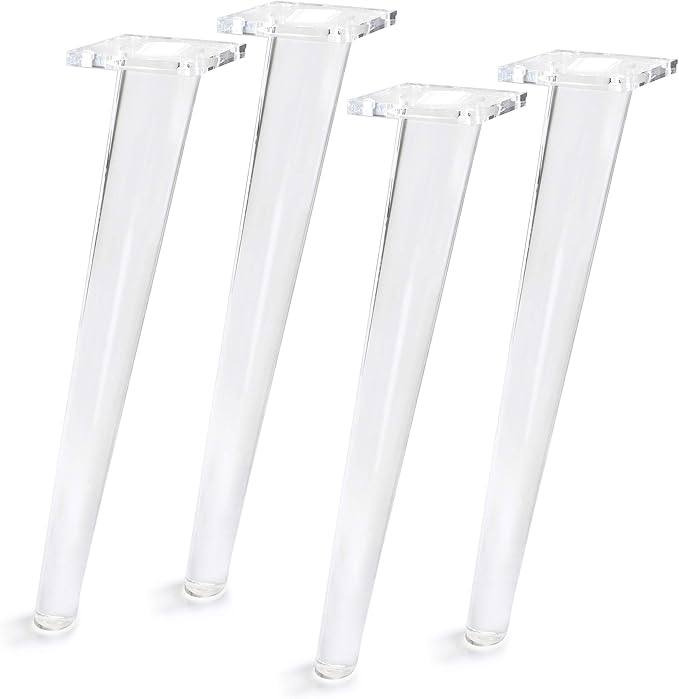 16 Inch Acrylic Furniture Legs Set of 4, Coffee Table, Desk, Bench Replacement Leg Home DIY