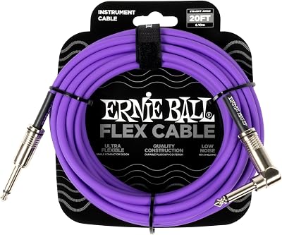 Ernie Ball Flex Instrument Cable Straight/Angle 20ft Purple
