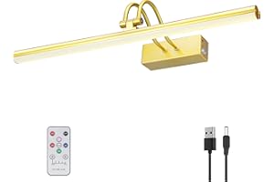 RAIFOOLLY Picture Light,20in Battery Wall Sconce,Remote Art Lights for Paintings with Timer and Dimmable for Display Gallery 