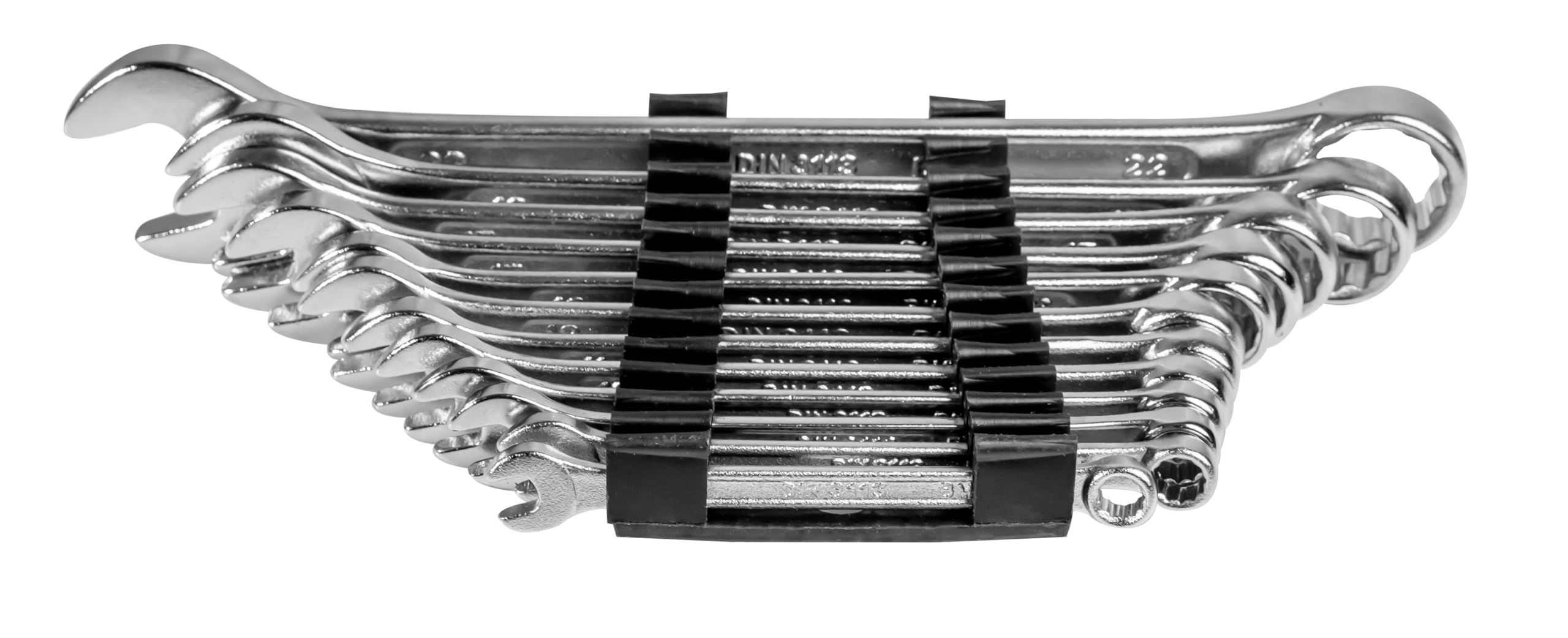 Brüder Mannesmann Wrench set, 12-piece, DIN 3113, chrome vanadium steel, 6-22 mm | M19652