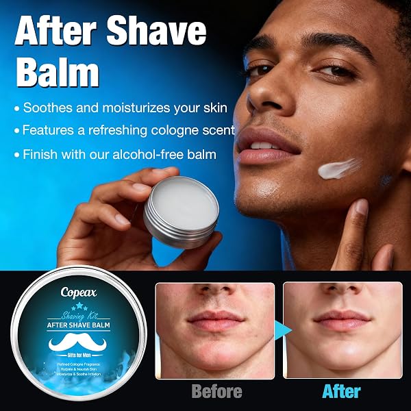 SHAVING KIT FOR MEN,MENS SHAVING KIT W/NATURAL COLOGNE SHAVING CREAM,BALM,BOWL,TUMBLER CUP,MENS SELF CARE & GROOMING VALENTINES FATHERS DAY BIRTHDAY GIFTS FOR MEN DAD HIM BOYFRIEND CHRISTMAS GIFT SET