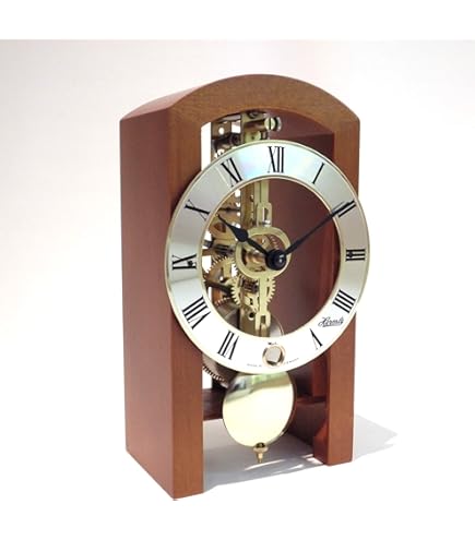 Amazon.com: Hermle Walnut Table Clock with Brass Skeleton