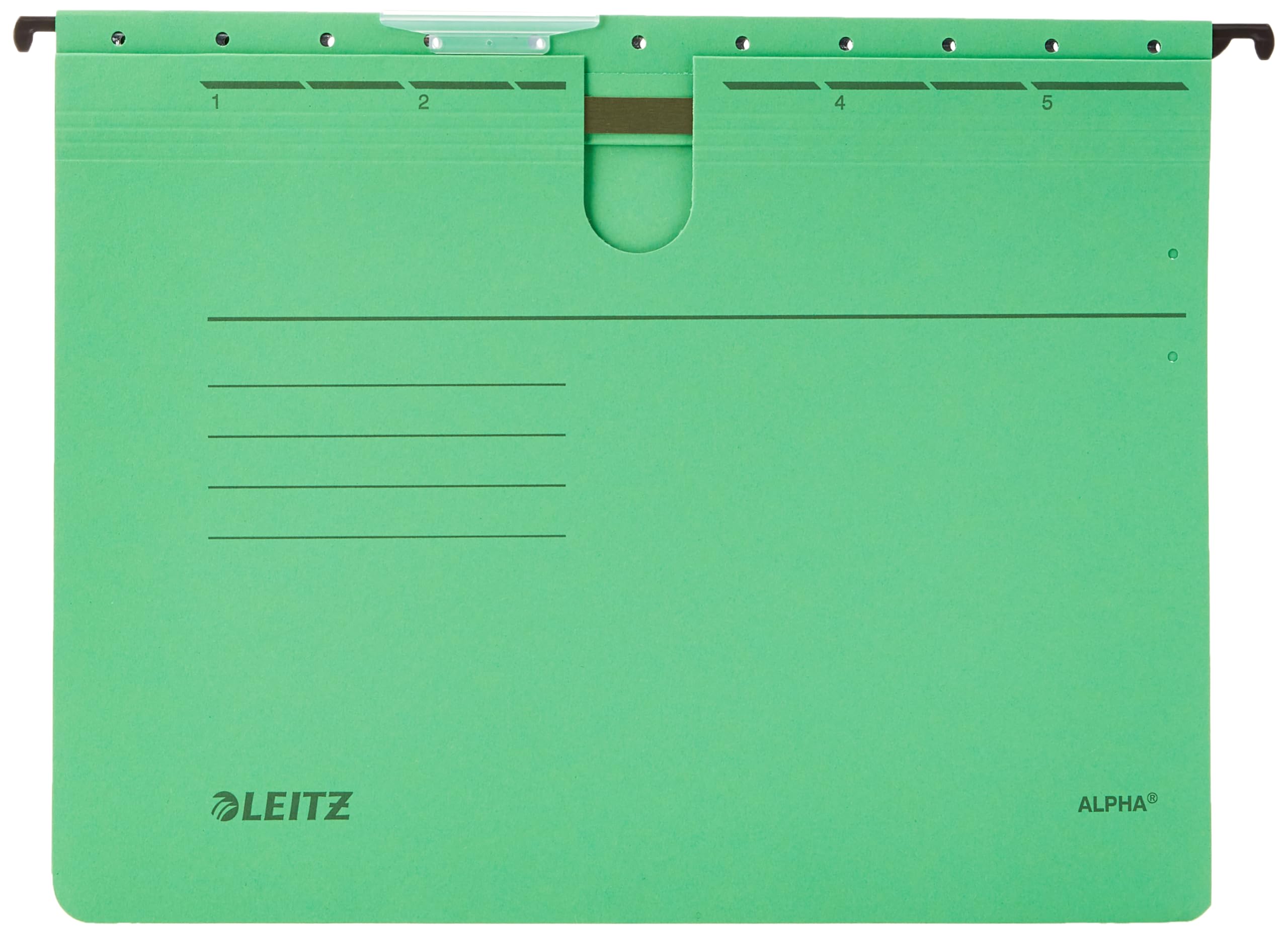 Leitz Alpha 19843055 Suspension Files for Professional Filing Pack of 5 Coloured Card Green