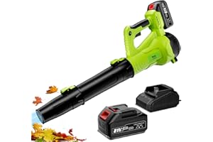Leaf Blower, 600CFM/150MPH Battery Operated Cordless Leaf Blower with Brushless Motor, Adjustable 6 Speed Mode, 4.0Ah 21V Bat
