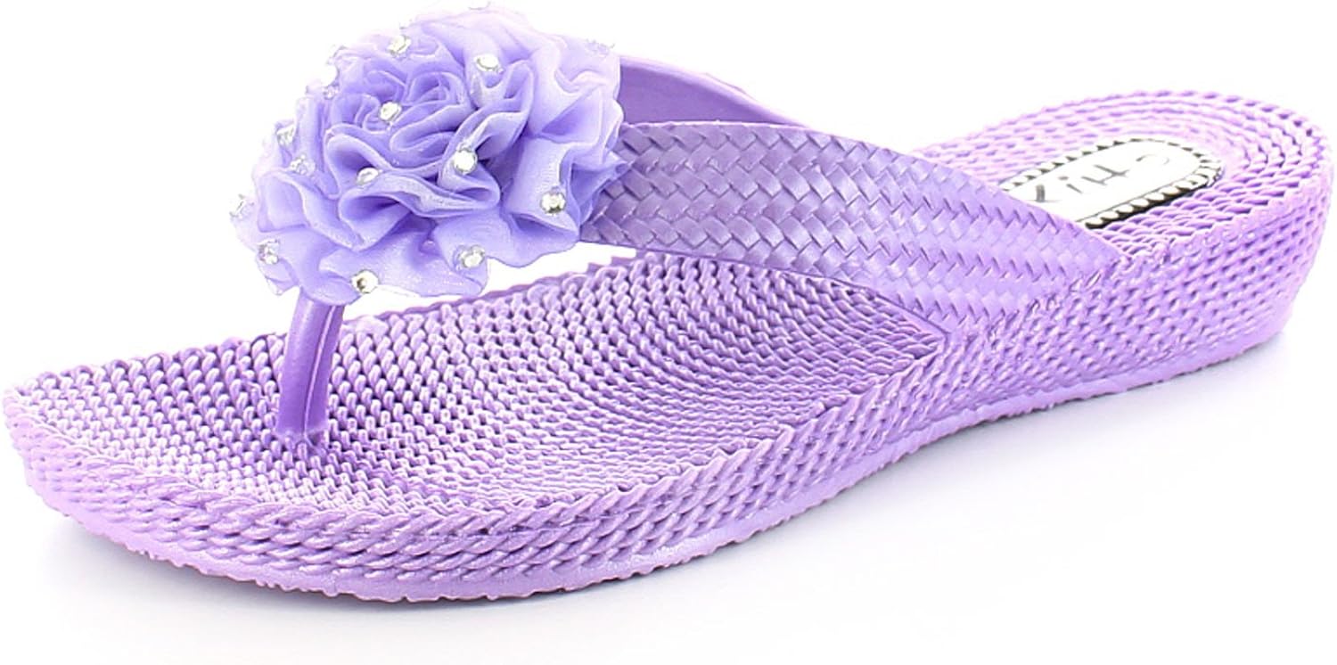 New Ladies/Womens Lilac Soft Jelly Flexi Flip Flops/Toe Post Sandals