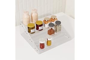 WUIVIUT Tiered Spice Rack Organizer Storage Shelf for kitchen Cabinet Pantry Countertop (Widen 4-Tier)