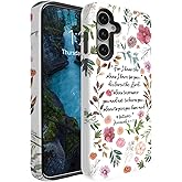 WQIOICNXK Compatible for Samsung Galaxy S25 Ultra 5G Case,Individualized and Distinctive Double Layer Protection Shockproof Phone Cover for Women Men Girl Boy,Bible Verses Floral Inspirational