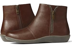 SUEDI Women's Ankle Boots Flat Booties Ruched Casual Short Boots Arch Support Comfortable Walking Boots for Women