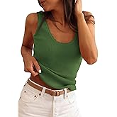 PRETTYGARDEN Womens Summer Sleeveless Tank Tops 2026 V Neck Ruffle Lightweight Ribbed Knit Shirt Casual Going Out Top
