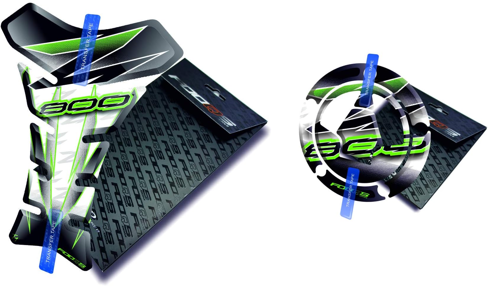 Fooqs Tankpad and Cappad for Kawasaki Z800 Z 800 (White/Green)