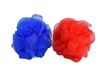 Loofah Round Scrubber (Multicolour) - Set of 2 Pieces