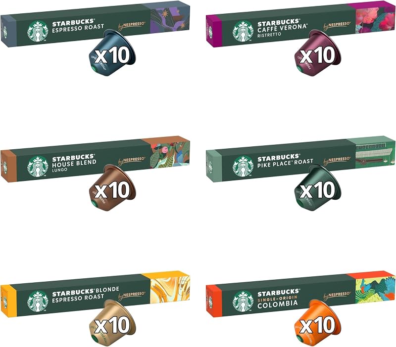 Kit Degustazione Caffè by Nespresso, 6 confezioni da 10 capsule (60 capsule compatibili Nespresso) - Esclusiva Amazon