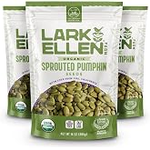 Lark Ellen Farm Organic Sprouted Pumpkin Seeds, Unsalted, 14 oz (3-Pack) | Raw Sprouted Pepitas Air-Dried for Maximum Nutrition, USDA Organic, Non-GMO, Vegan, Gluten-Free, Paleo, and Resealable Bag.