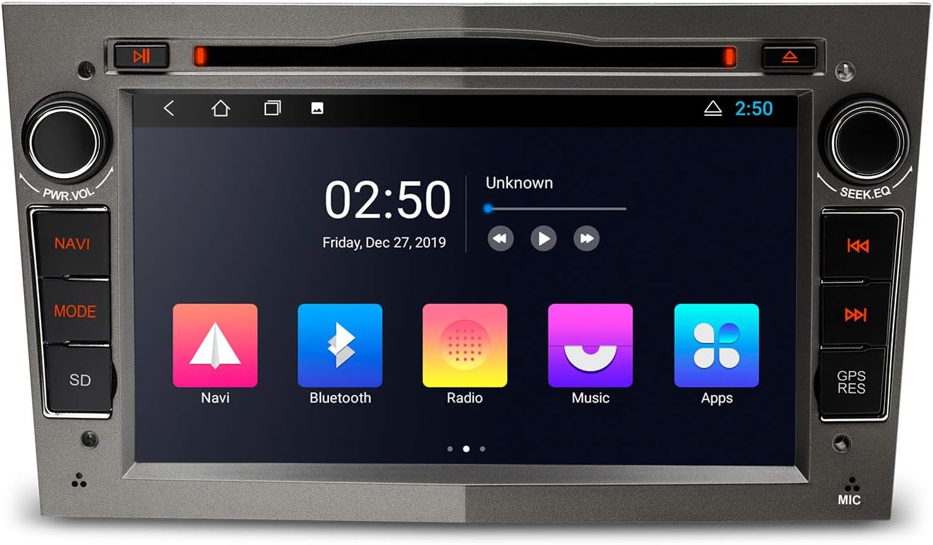 XTRONS Android 10.0 Car Stereo Radio DVD Player 7&rdquo; Touch Screen GPS Navigation 2K Video Player Bluetooth Head Unit Supports Android Auto Backup Camera WiFi OBD2 DVR TPMS for Opel Astra Corsa (Grey)