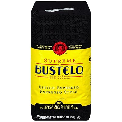 Supreme by Bustelo Whole Bean Espresso Coffee, 16 Ounce Bag (16 Ounces)