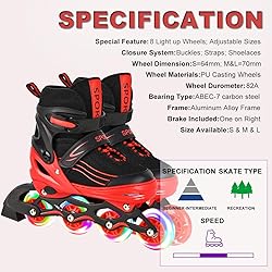 Kids Inline Skates for Girls Boys with All Wheels