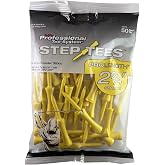 PrideSports PTS Step Tees | 50 Count, 2-3/4 Inch | Wood Golf Tees with Depth Control for Height Consistency