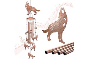 EZTZEN Wolf Wind Chimes for Outside,Wolf Gifts for Women/Men/Sympathy Gift/Memorial Gifts/Birthday Festival Metal windchimes Outdoors/Indoors,Patio,Garden Decor,Home,Porch,Yard Decor